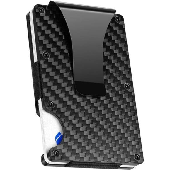 Carbon Fiber Minimalist Wallets for Men, Slim Metal Rfid Wallets - Picture 1 of 7